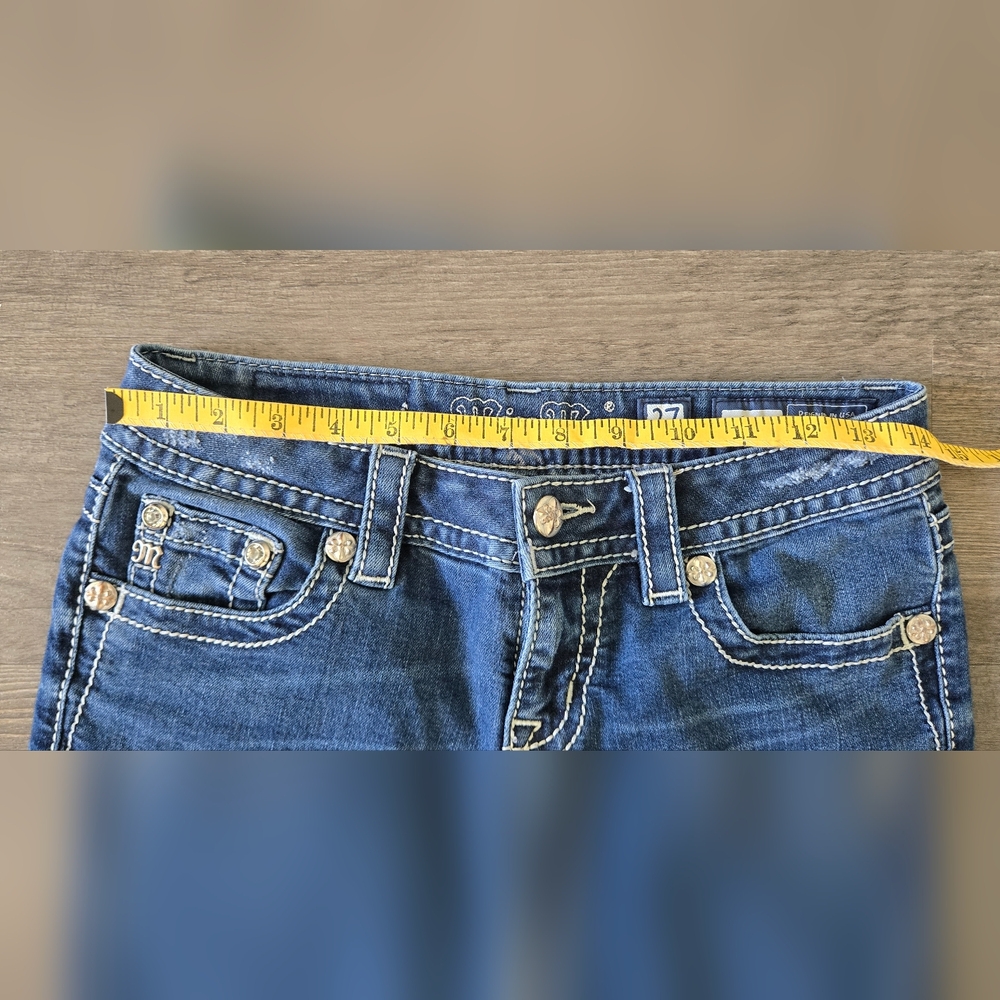 Miss Me Skinny Jeans Size 27 Feather Embellished Stretch Denim - Picture 11 of 13